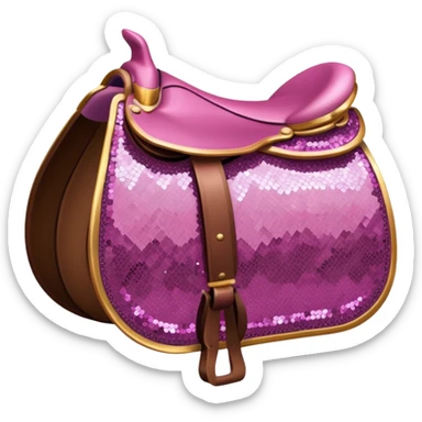 Pink sequin saddle sticker