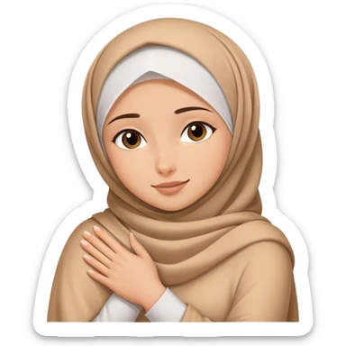 Girl hugging a hijabi sticker