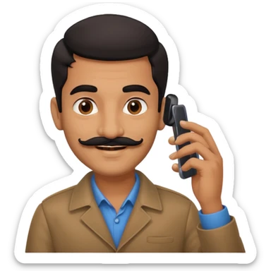 generate an indian uber driver calling on mobile sticker