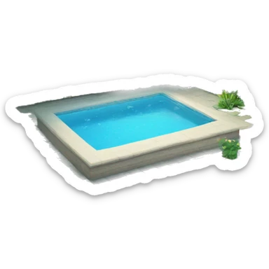 swimming pool in garden sticker
