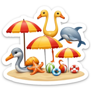 Beach animals classy sticker