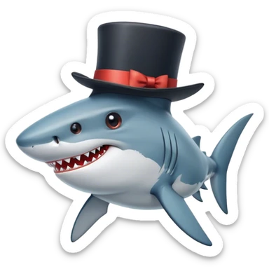 shark with tophat sticker