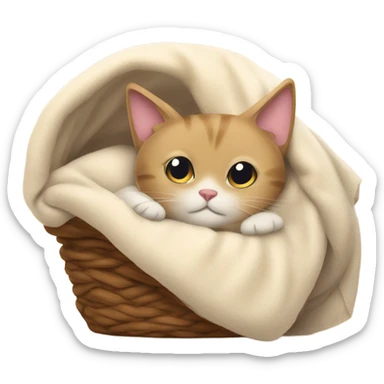 Cat in bed  sticker