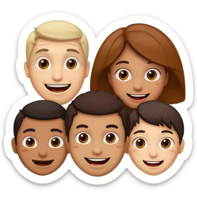 three people making weird crazy faces sticker