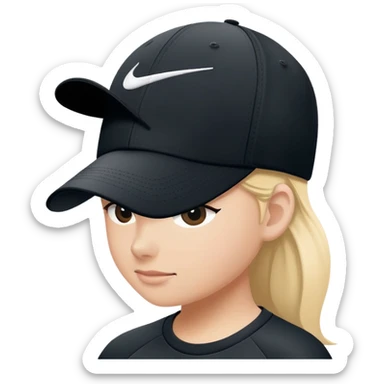 Black Nike baseball cap with Nike swoosh logo on the front. Just the cap alone without a person. sticker