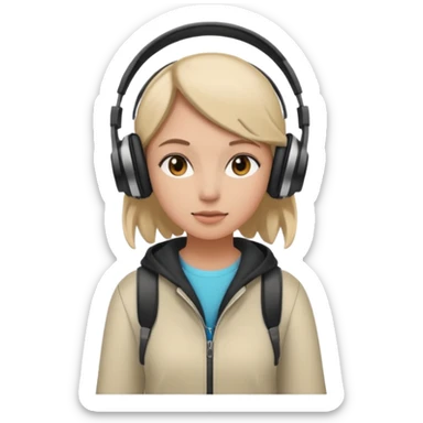 girl walking with music sticker