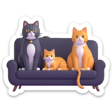 cat sitting next to person on sofa sticker
