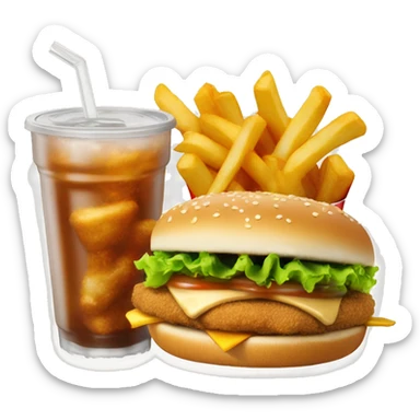 Mcchicken meal with French fries and soda  sticker