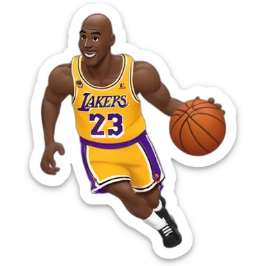 Michael Jordan with Lakers jersey sticker