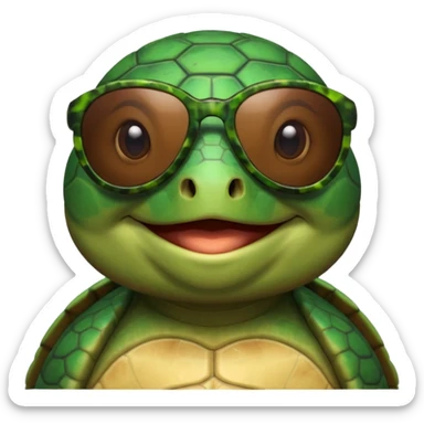 A turtle wearing sunglasses sticker