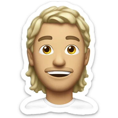 male in car interior with mayo all over face sticker