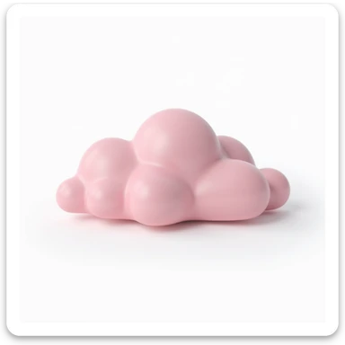 photorealistic pink cloud on white background sticker