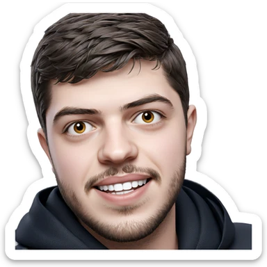 smiling boy with beard portrait sticker