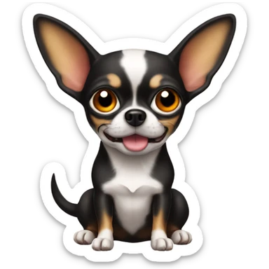 Chihuahua with devil horns sticker