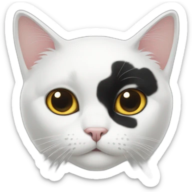 A White cat With black spot on the Ears  sticker