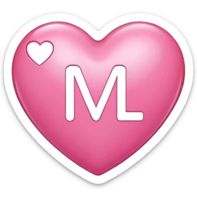 a pink heart where "M+L" is written sticker