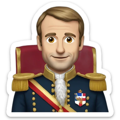 Emmanuel Macron en roi de France sticker