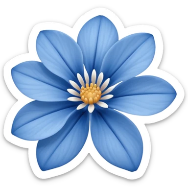 gray blue indigo flower sticker