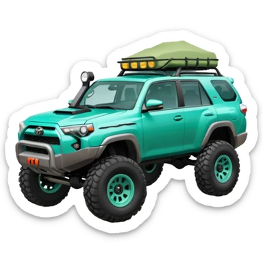 Toyota 4 runner jacked up sea foam color sticker