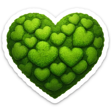 Green moss heart sticker