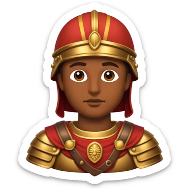 Cinematic Realistic Botero Bronze Roman fat Soldier Emoji. sticker