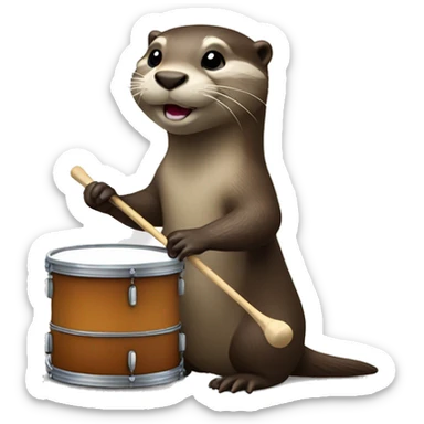 otter playing drums  sticker