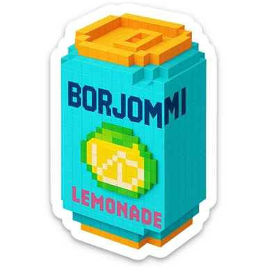 Borjomi lemonade can with a refreshing design sticker