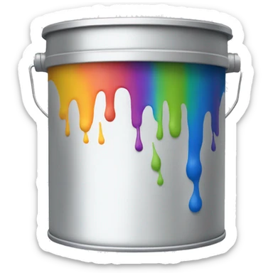 Paint tin with rainbow paint inside  sticker