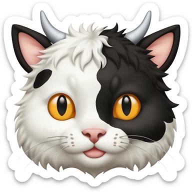 Cat black and white like a cow sticker