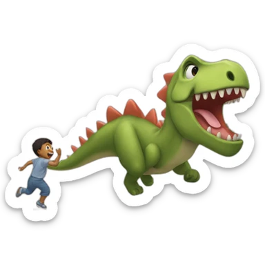 dinasour chasing baby sticker