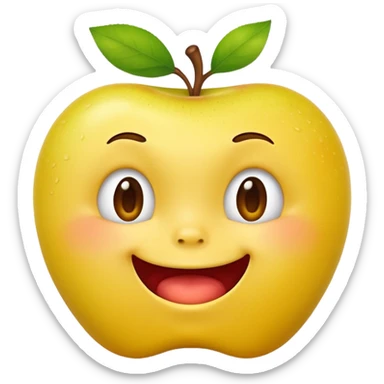 yellow apple emoji styled as a 'fuckboy', biting its lip, suggestive expression sticker