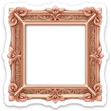  ornate vintage keepsake square rose gold frame sticker