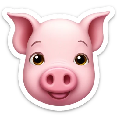 pink pig sticker