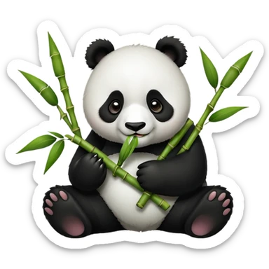 panda eating bamboo  sticker