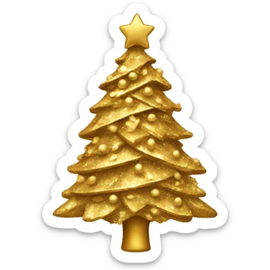 Gold Christmas tree sticker
