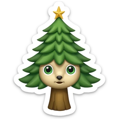 sapin avec yeux de biche sticker