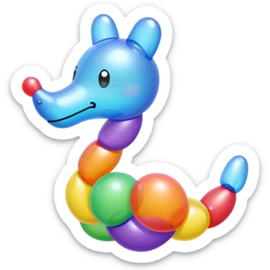 A translucent balloon animal sticker