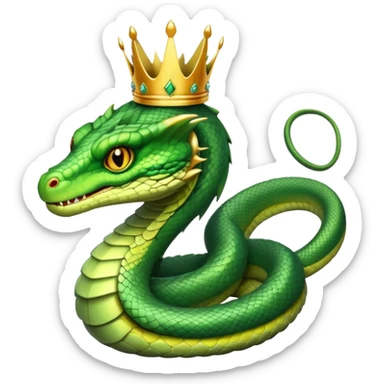 basilisk snake with crown and deadly gaze sticker