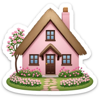pink cosy house  sticker