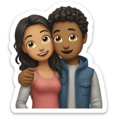 A guy named mxy kissing a girl named remas sticker