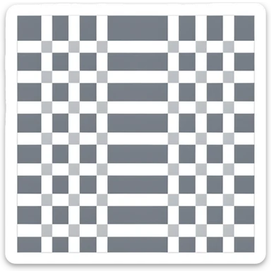 Gray and white checkered pattern, 8x8 grid, minimalist design, flat colors sticker