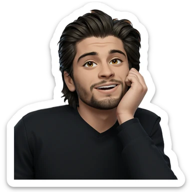 smiling boy in black shirt sticker