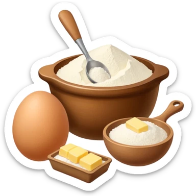 baking ingredients before preparation sticker