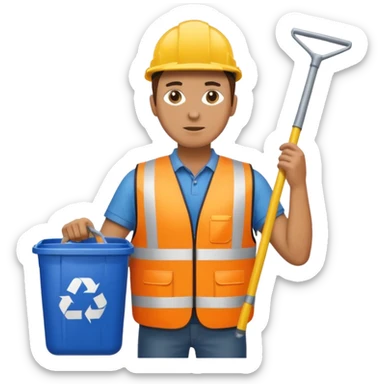 Waste Management, safety vest, trash picker sticker