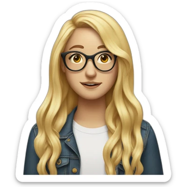 blond girl with glasses and long hair with mac miller sticker