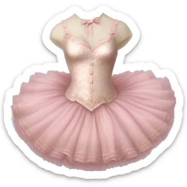 Vintage rococo light pink tutu sticker