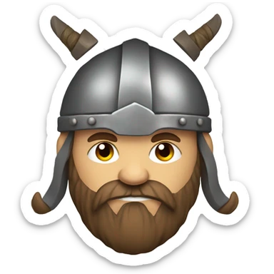 Viking warrior face with long beard sticker