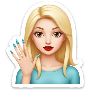 Sassy fun girl with long nails sticker