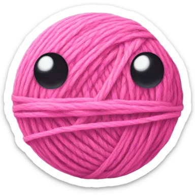 pink ball of yarn sticker