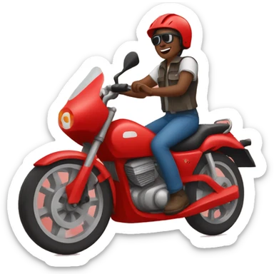 a red ambucycle rider in Rwanda sticker
